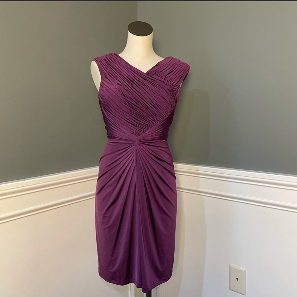 Takashi Collection Rouched Sheath Midi Dress Sz L